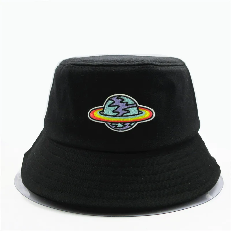 

LDSLYJR star embroidery cotton Bucket Hat Fisherman Hat outdoor travel hat Sun Cap Hats for men and Women 78