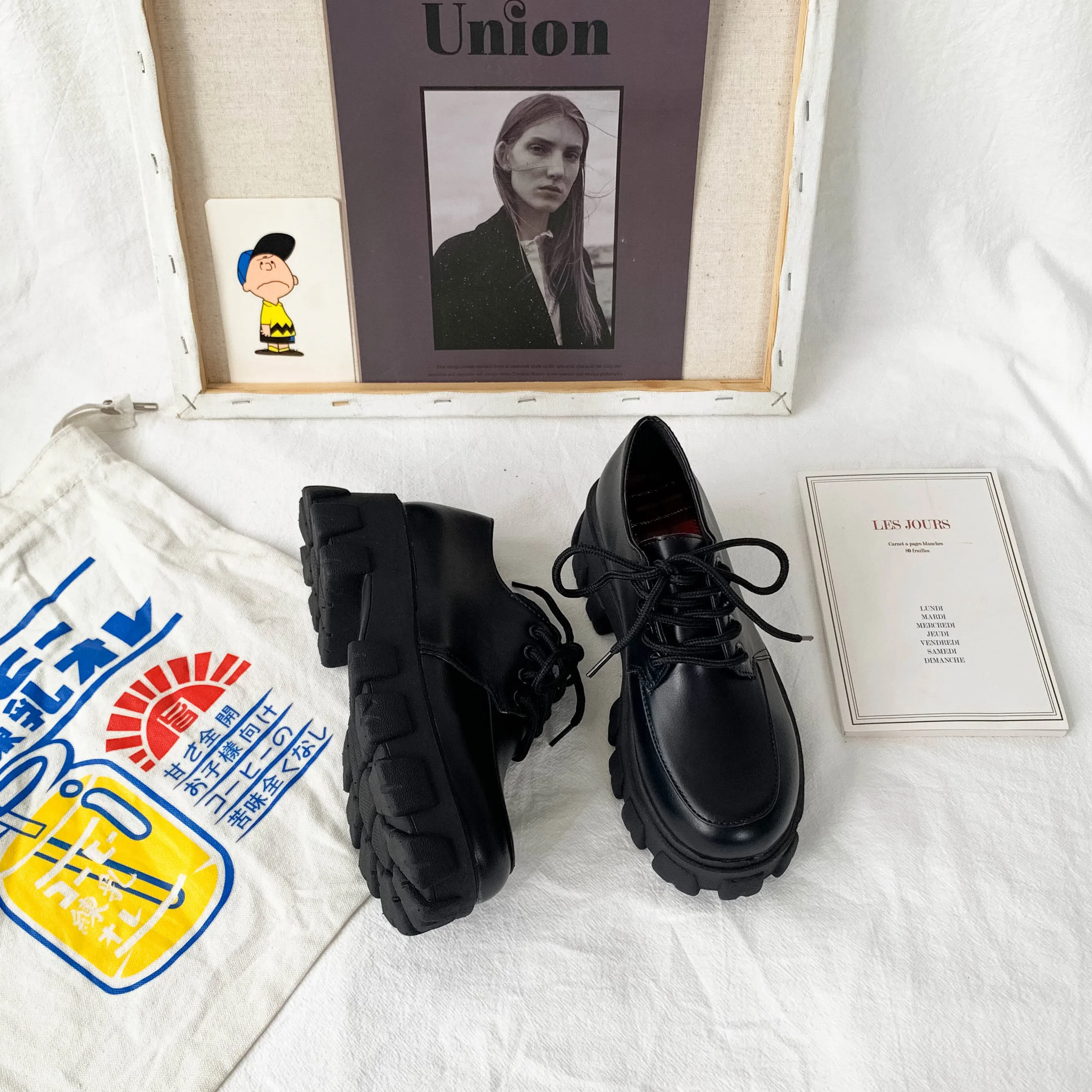 Новинка 2021 весенне осенняя Корейская версия женских туфель на толстой подошве