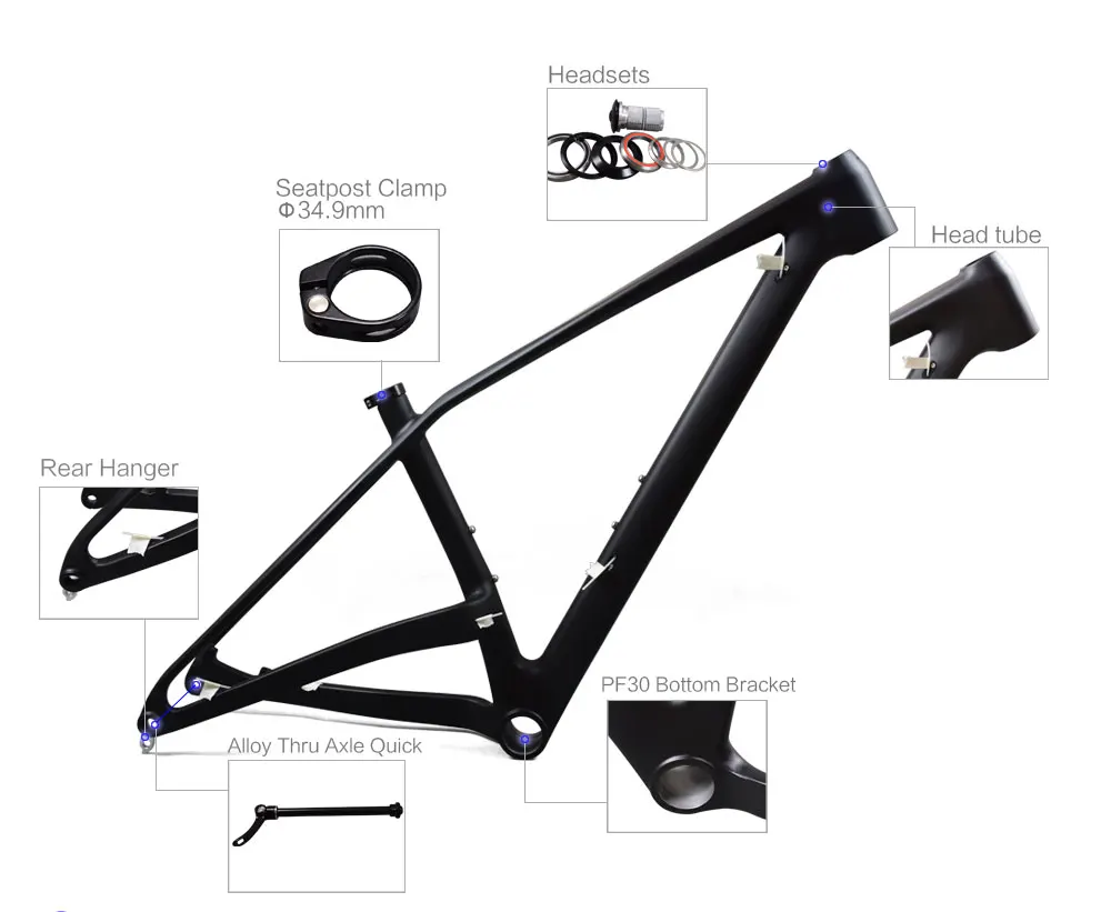 Современная углеродная рама mtb подходит как для 27,5/29er wheelset карбоновая рама для горного велосипеда через ось 148*12 мм для горного велосипеда, карбоновая рама