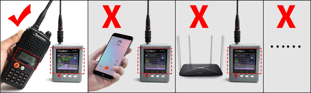 Anysecu SF103 2 MHz-200 MHz/27 MHz-2800 MHz Портативный счетчик частоты CTCCSS/DCS testable, DMR цифровой сигнал Testable SF-103