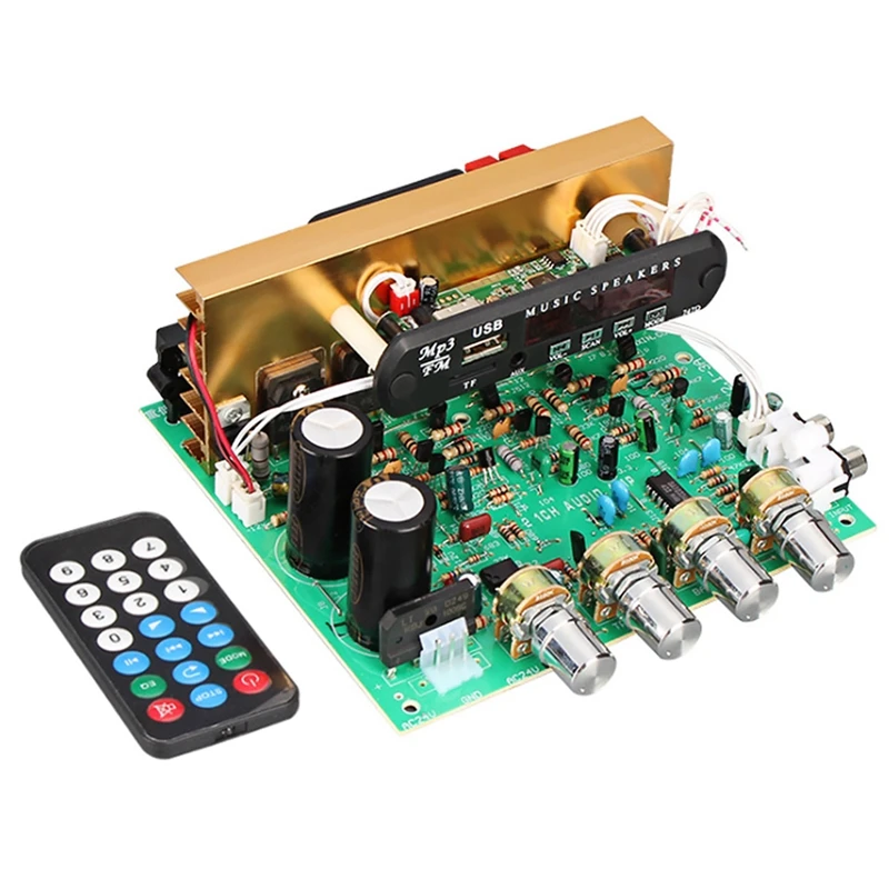 

Bluetooth Amplifier Board 80W 2.1 Channel Subwoofer Amplificador Audio Board With Aux Fm Tf U Disk Home Theater Diy