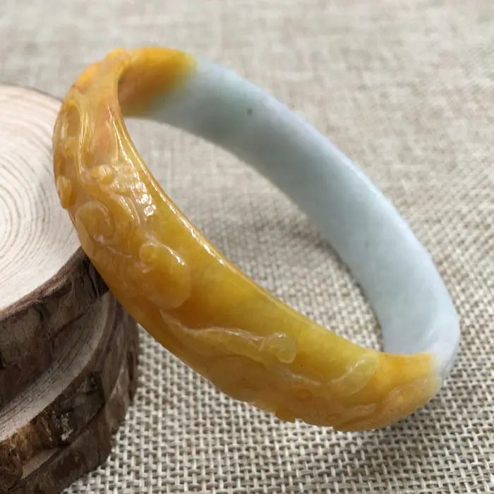 A-299 Beautiful China Hand-carved Orange Jadeite Jade Gems Bracelet Bangle 65mm | Украшения и аксессуары
