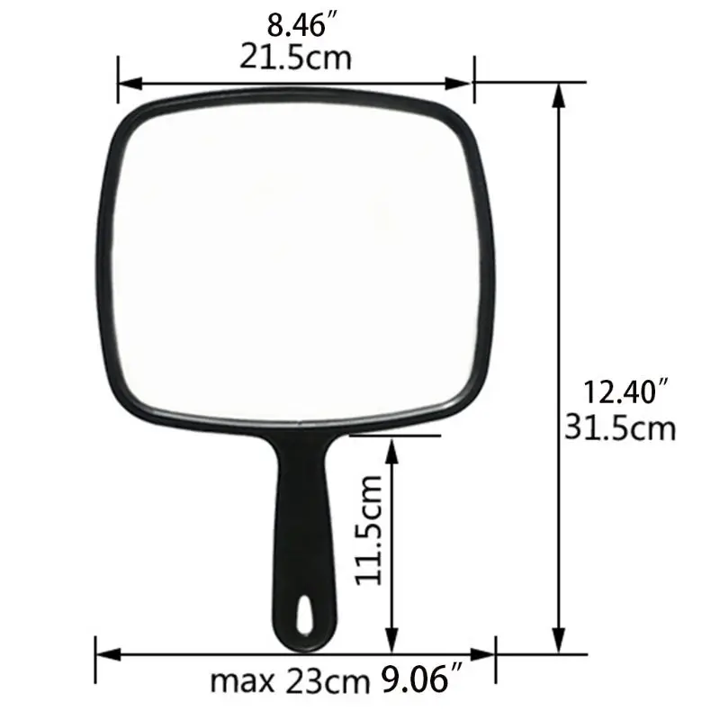 

Portable Professional Salon Barbers Hairdressers Handheld Mirror With Anti-Slip Handle for Makeup Bathroom Car Rear View Tool