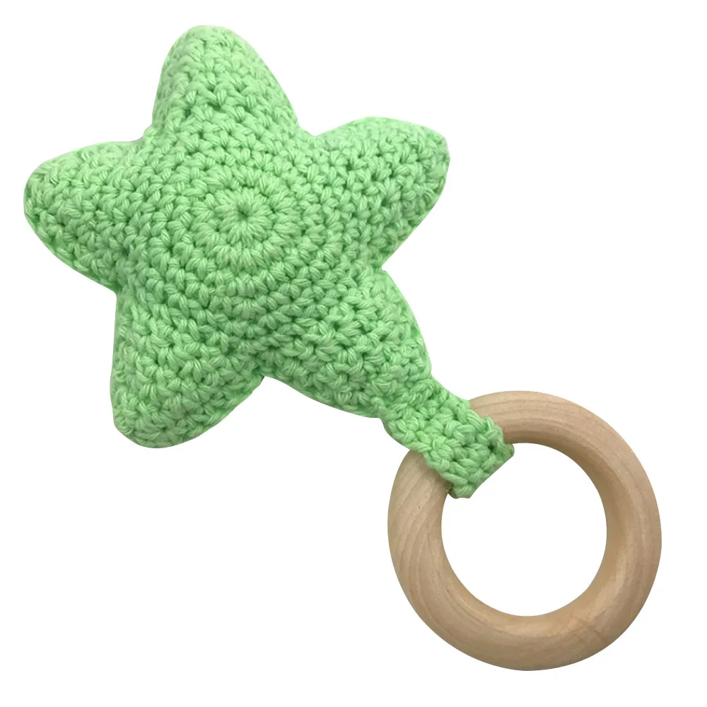 Baby Nursing Bracelets Wooden Teether Cute Crochet Chew Beads Teething Wood Rattles Toys Montessori Hot sale | Мать и ребенок