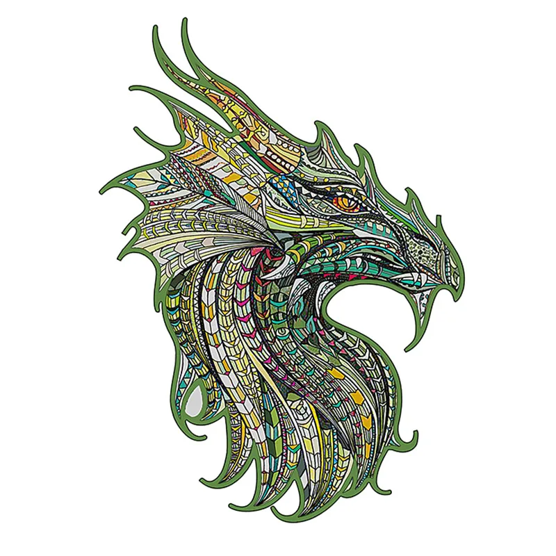 

Wooden Puzzle Environmental Protection Basswood Lion Fox Wolf Guard Dragon Toys for Children