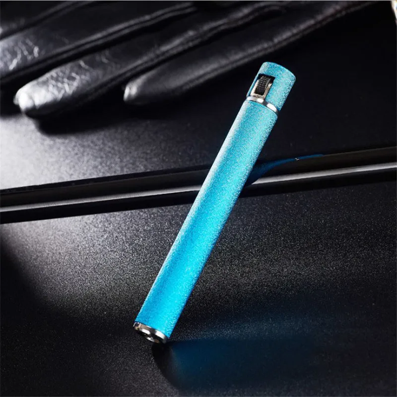 Frosted blue Мини прикуриватель тонкой шлифовки колеса цинковый сплав может быть заполнен с Бутан-безвоздушная - Цвет: Frosted blue