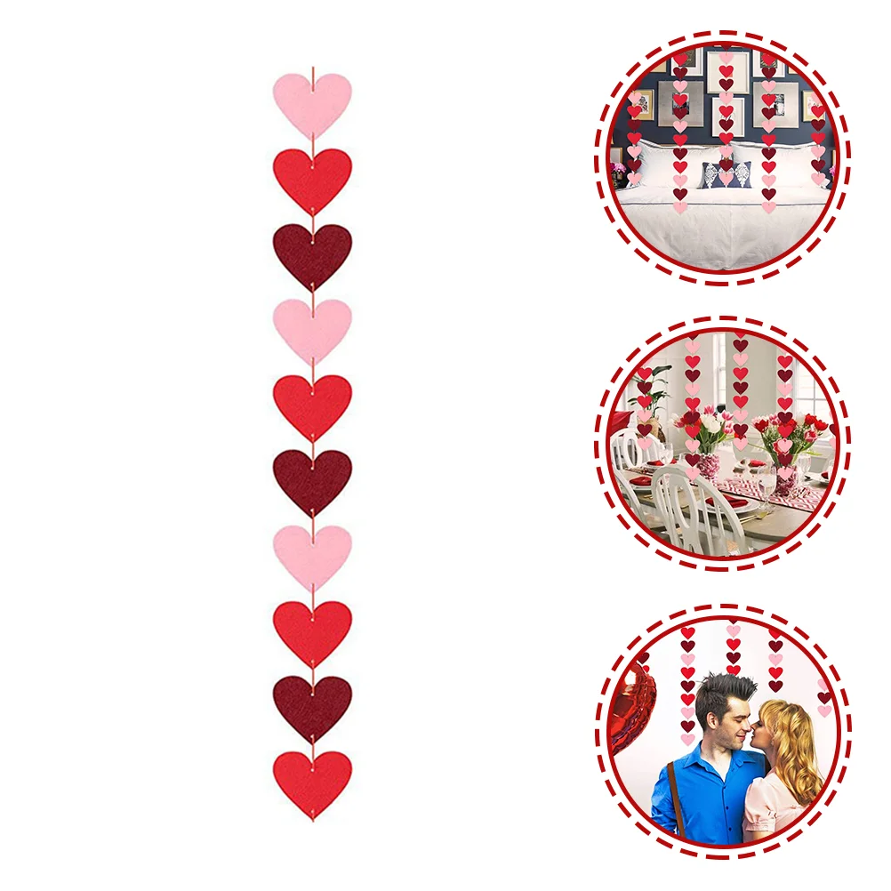 

8pcs Valentine's Day Party Hanging Banners Romantic Heart-shaped Hanging Buntings