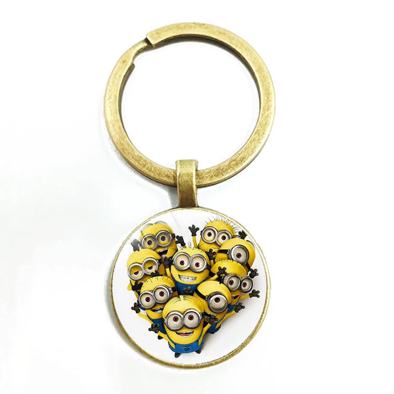 20 Despicable Me Minion Action Movie Glass Cabochon Keychains for Kid - Цвет: 20