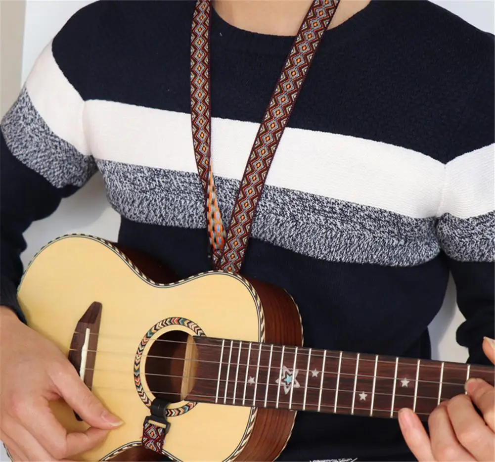 b 002 nationalen stil einstellbare gitarre strap länge universal sling mit haken für akustische ukulele elektrische gitarre zubehör fre