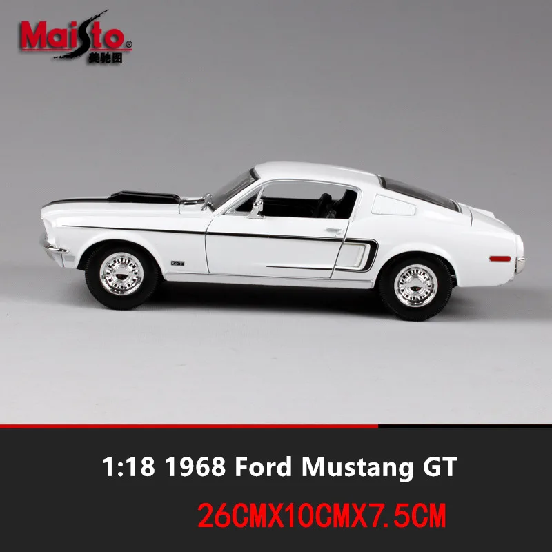 Maisto 1:18 1968 Ford Mustang GT автомобильный брелок для автомобильных ключей имитационная