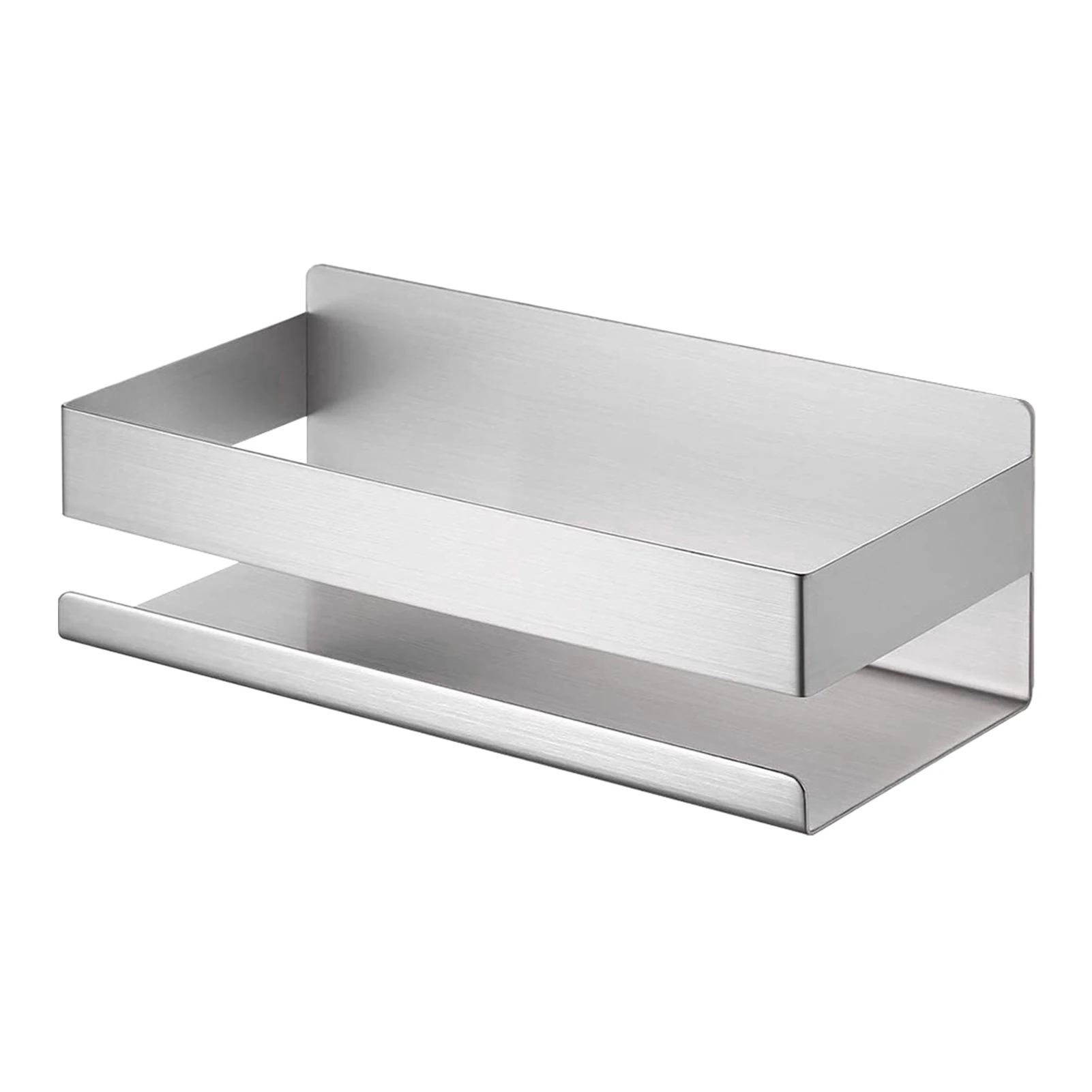 

Storage Multifunctional No Drilling Stainless Steel Kitchen Bathroom Organizer Basket Wall Mounted Adhesive Shower Shelf Modern
