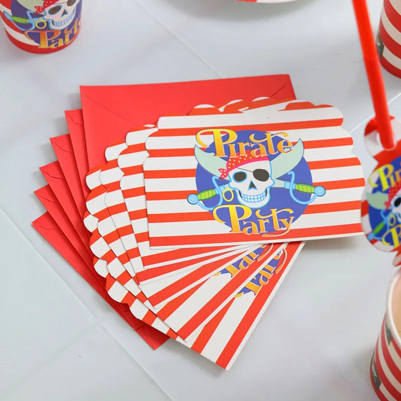 

Pirate Theme Kids Birthday Party Supplies Halloween Disposable Tableware Paper Cup Plates Napkins Banner Tablecloth Baby Shower