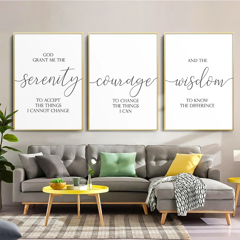 

Nordic Minimalist Canvas Painting Poster and Prints Serenity Praye Sign Bible Verse Christian Wall Art Pictures for Hom Decor
