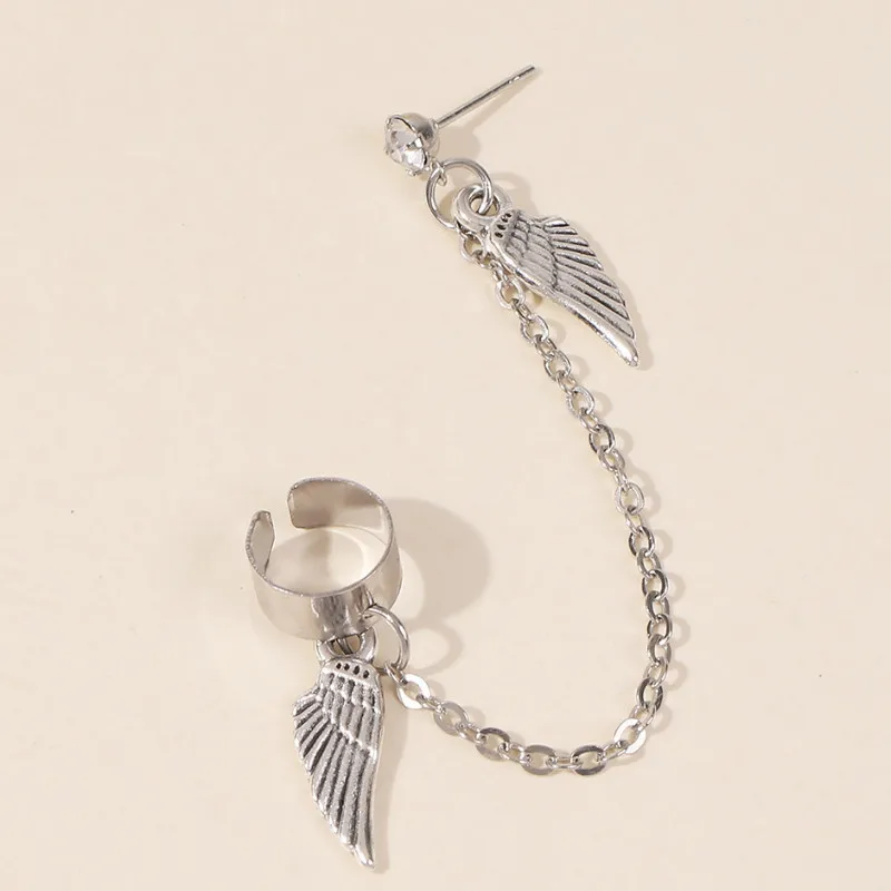 

Sweet Wings Ear Bone Clamps Chain Single Dangle Drop Earrings for Women Girl Party Charm Jewelry