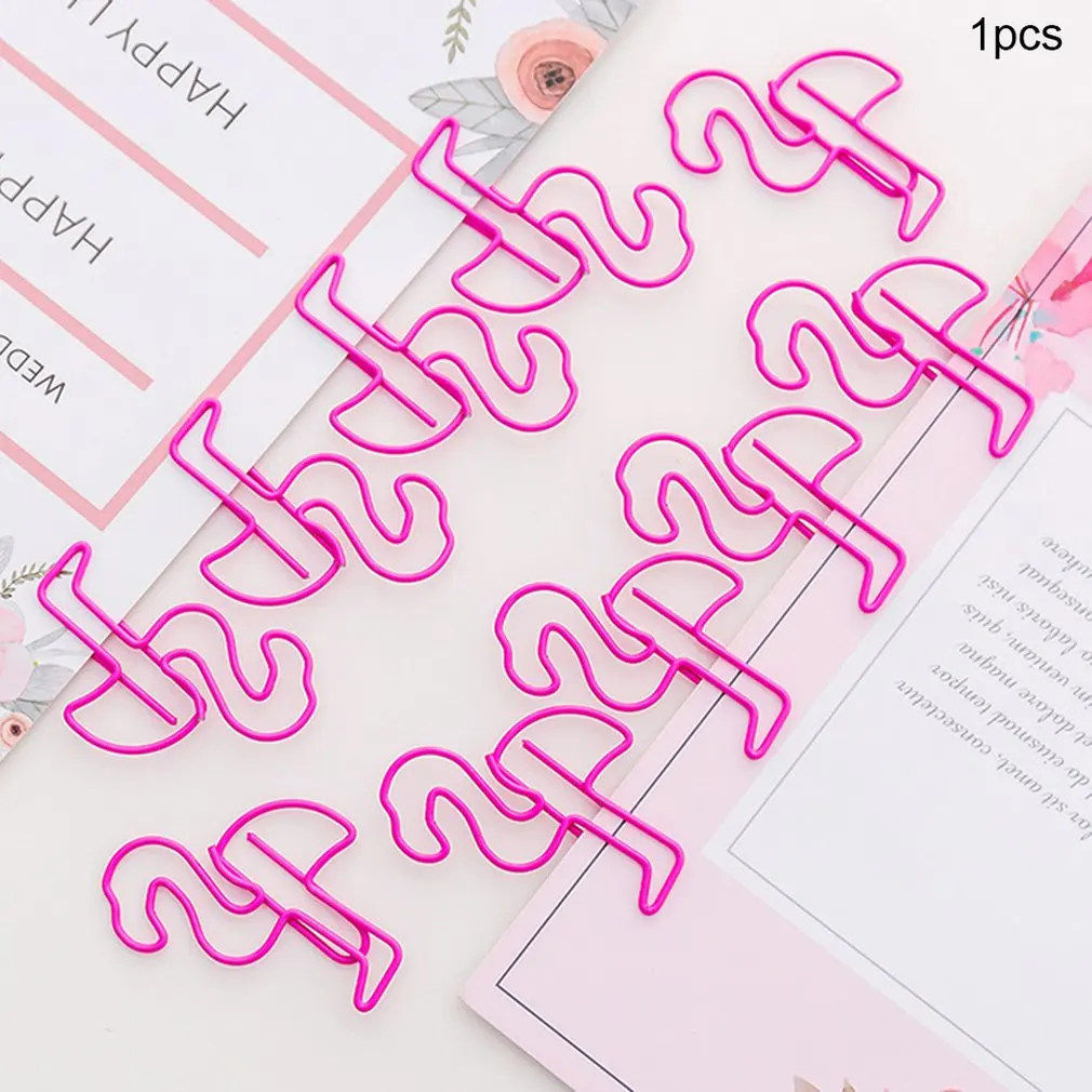 Мультфильм Розовый фламинго металлическая Закладка миниатюрный зажим для