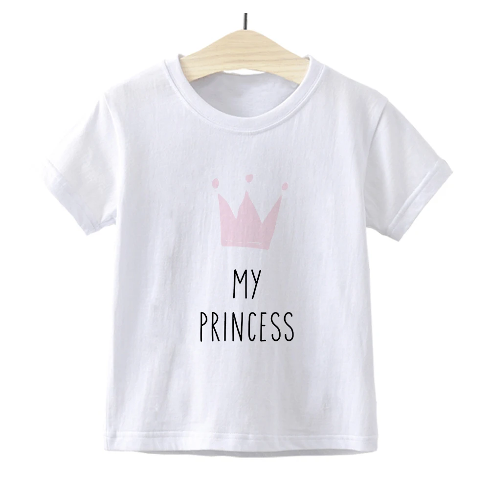 

Crown My Cute Little Princess Baby Girls Clothes Harajuku Summer Tshirt Kids Tops Internet Celebrity Instagram Pop T-shirts