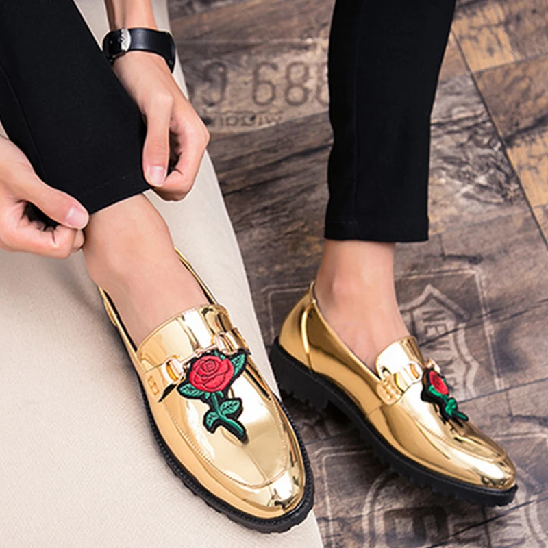 

2021 Spring Men's Casual Shoes Comfortable Slip-On Footwear Male Leather Shoes For Men Patent Leather Men's Flat Shoes Plus Size
