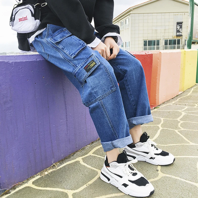 

2021 Privathinker Men's Casual Oversize Jeans Spring Summer New Woman Hip Hop Denim Pants Male Korean Streetwear Straight Jeans