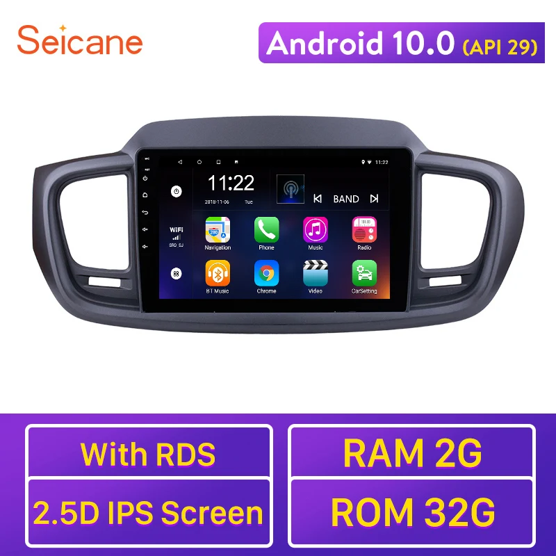 

Seicane 10,1 ''Android 10,0 HD 1024*600 радио Автомобильный мультимедийный плеер для 2015 KIA SORENTO GPS Navi с 3G WiFi Bluetooth