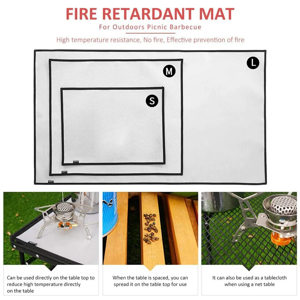

Reusable BBQ Heat Pad Camping Insulation Fireproof Cloth Portable Outdoor Picnic Cbbq Floor Protective Mat Tool Bbq Accessories