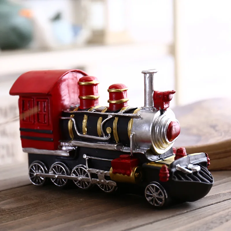 Креативная модель поезда в стиле ретро украшение для монет прикроватного