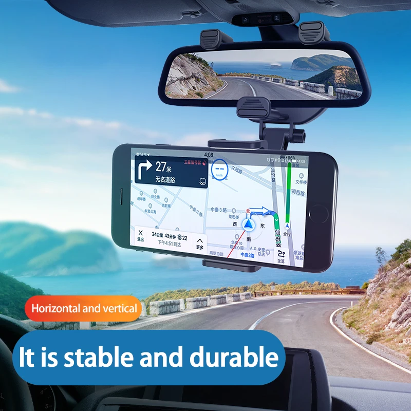 

Universal 360 Car Rearview Mirror Mount Stand Holder Cradle For Cell Phone GPS Car Rear View Mirror Holder