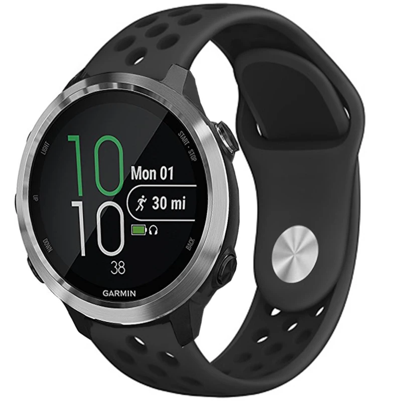 Черный Цветной мягкий силиконовый ремешок для часов Garmin Forerunner 645 Vivoactive3 3 Vivomove HR Смарт-часы сменный Браслет - Цвет: Черный