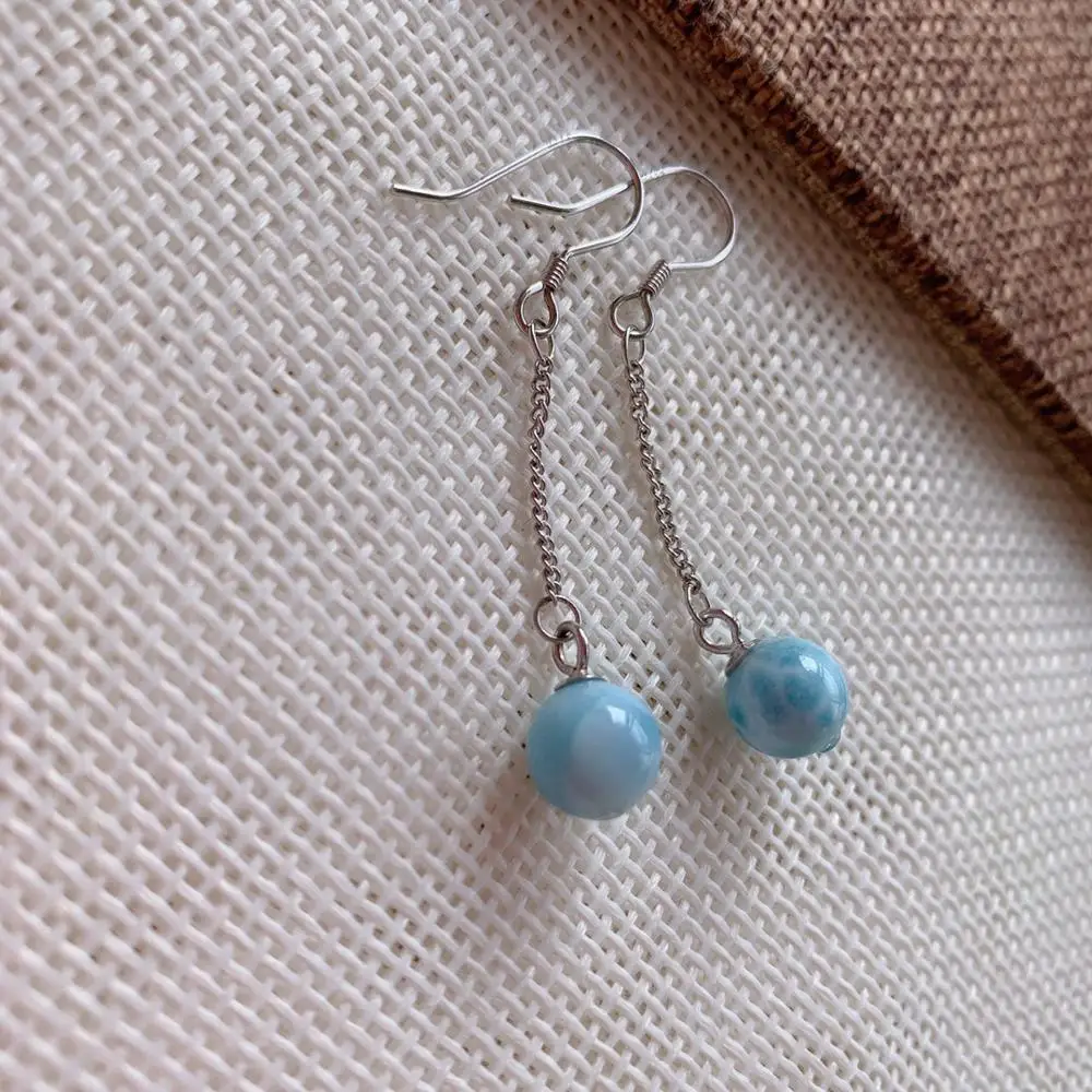 Женские серьги 912 из серебра 925 пробы с натуральным драгоценным камнем 7 5 мм |