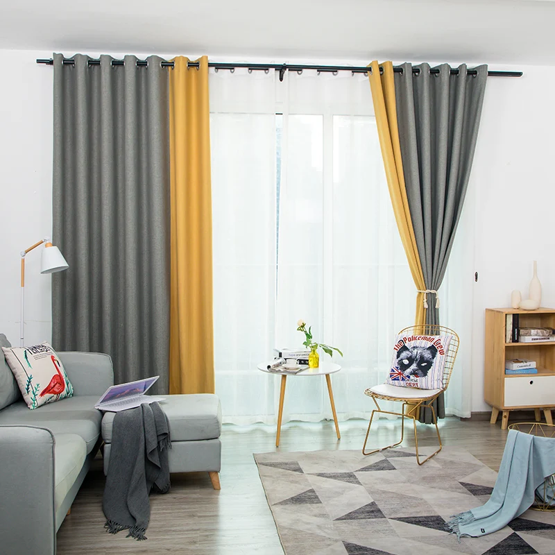 Современные Простые Стильные чистые склееные шторы спальни гостиной готовой