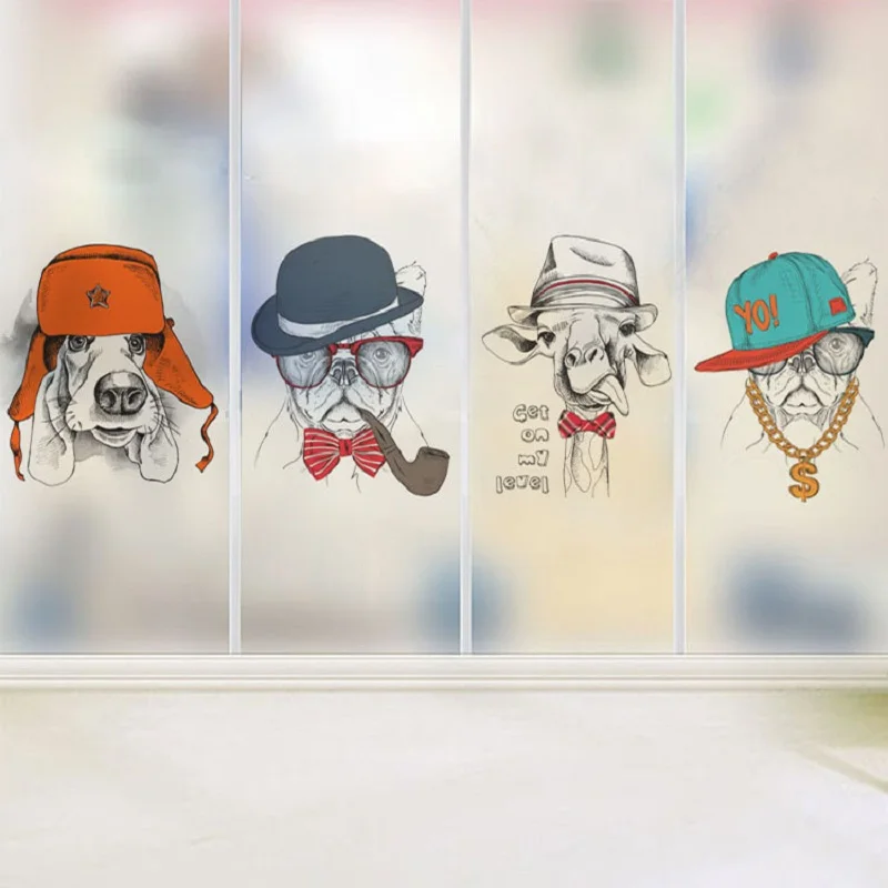 Оконная наклейка размером на заказ статическая липкая мультяшная ПВХ