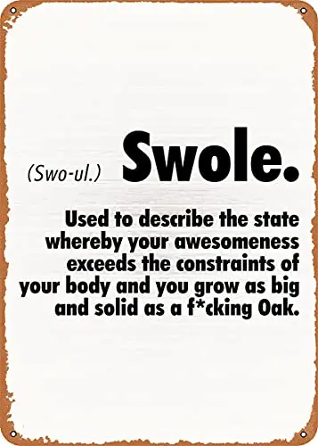 

Swole Definition Vintage Look Metal Sign Patent Art Prints Retro Gift 8x12 Inch