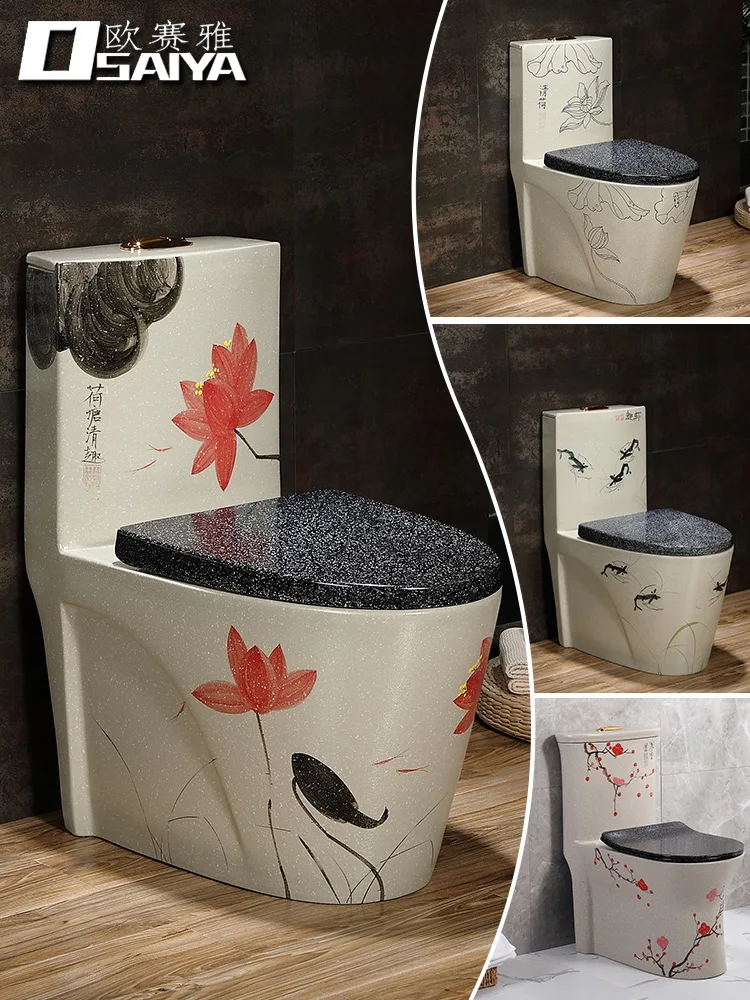 

zq Toilet Personalized Creative Toilet Retro Toilet Chinese Household Sit Toilet