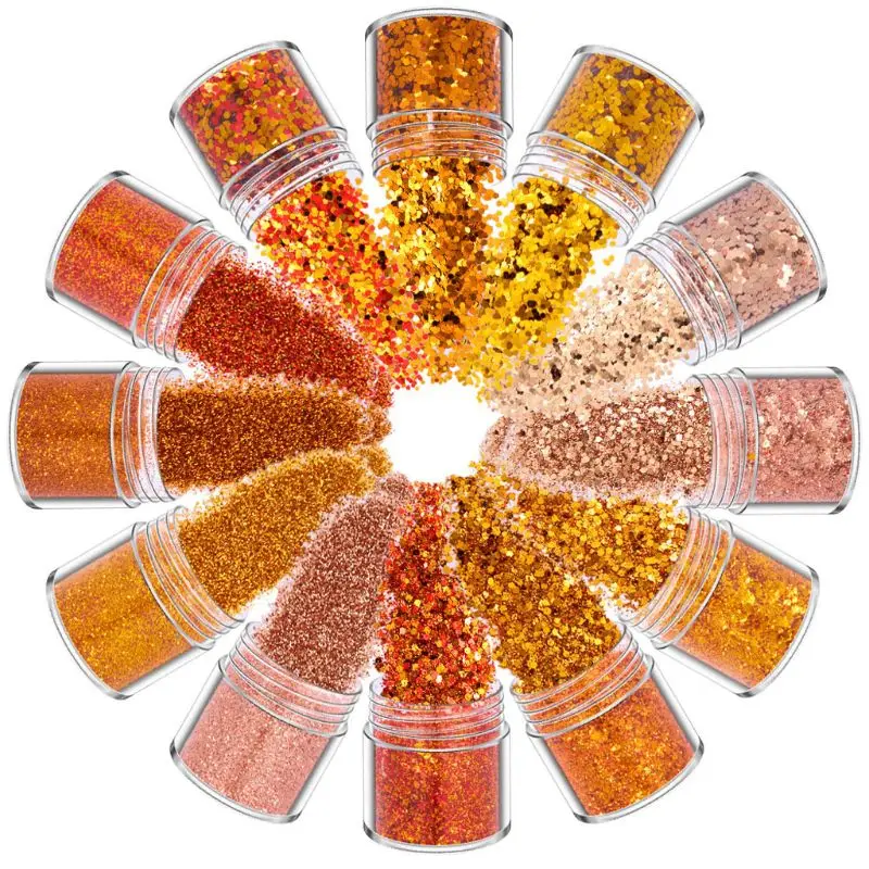 

12 Colors/set Mixed Holographic Makeup Chunky Glitter Face Body Eye Hair Nail Epoxy Resin Festival Chunky Hexagons Sequins