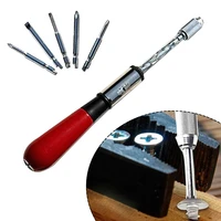 semi automatic screwdriver push pull wood handle ratchet screw driver with replaceable bit automatically rotate 1 2 times