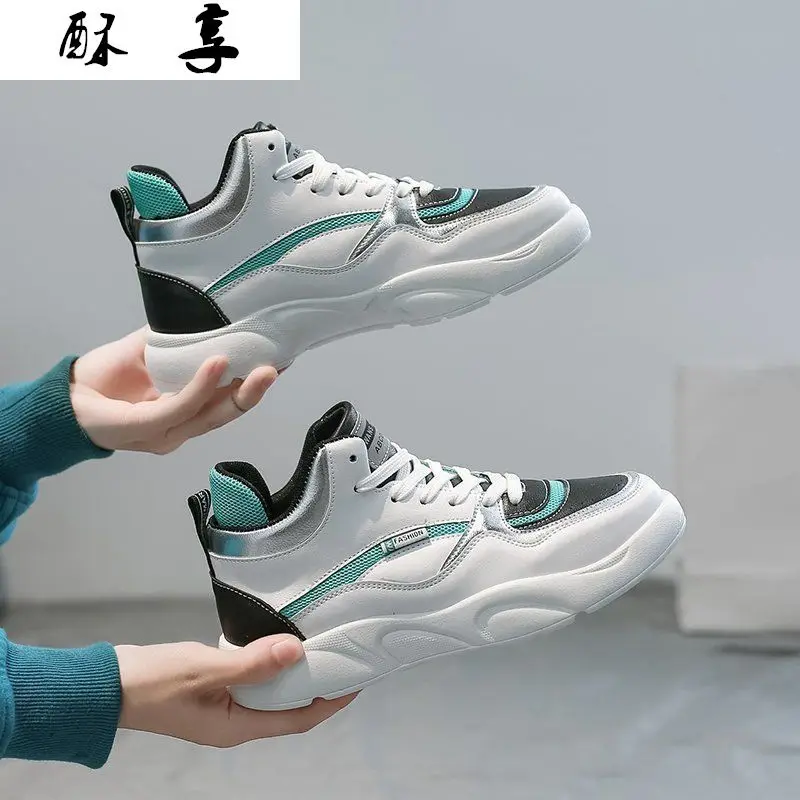 

2021 Spring Autumn Woman Lace-up Sneakers Fashion Woman Casual Shoes Plus Size Platform Walking Comfort Woman Vulcanized Shoes