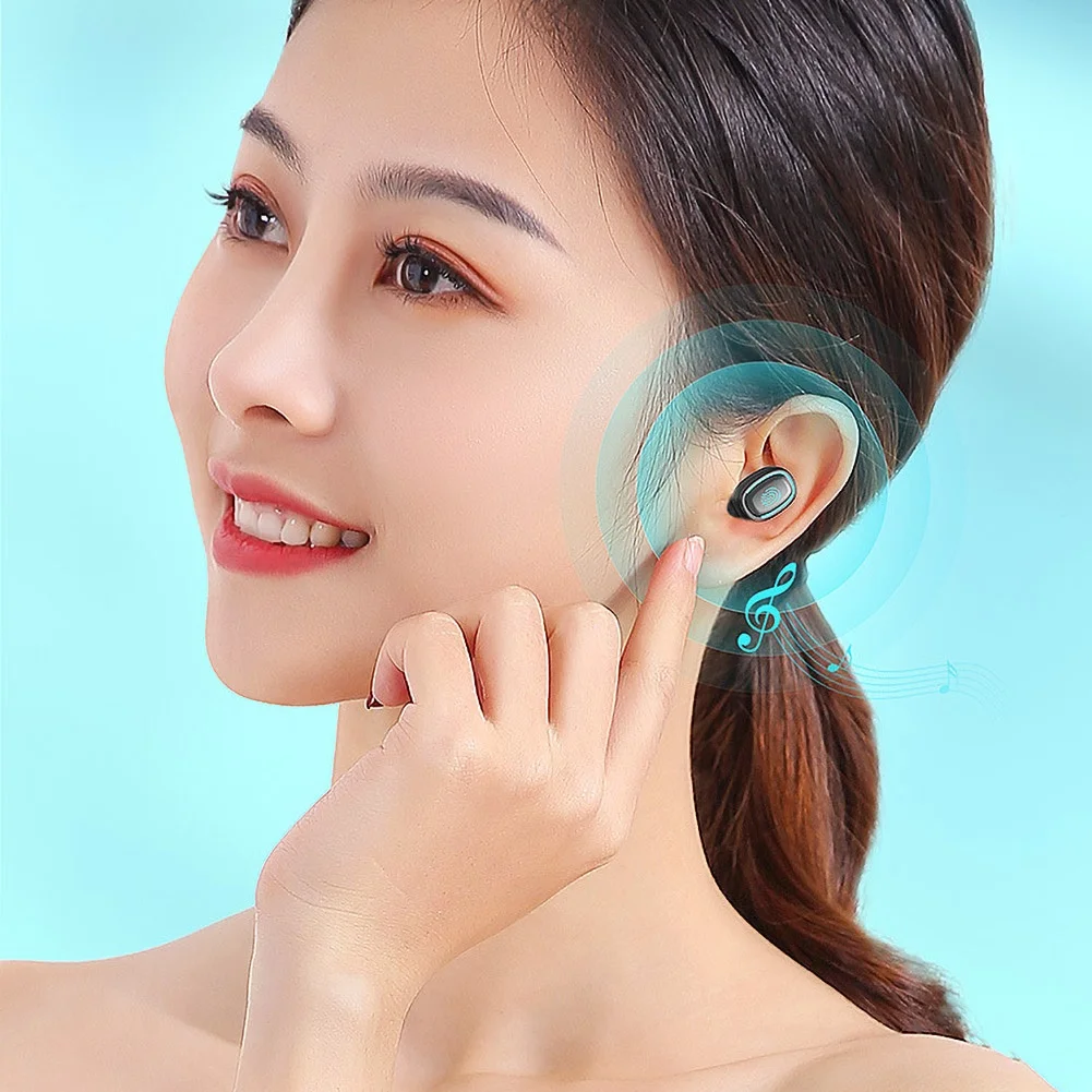 

Wireless V5.0 Bluetooth Earphone HD Stereo Headphone Sports Waterproof Headset With Dual Mic and Battery Charge Case