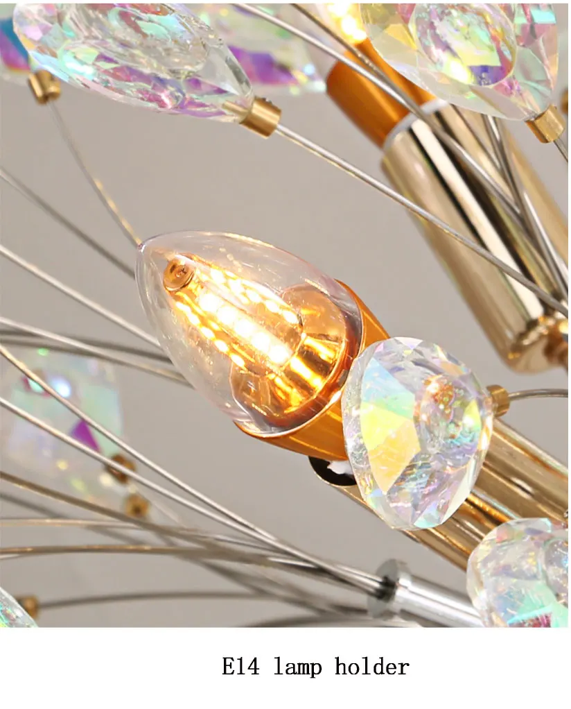 Хрустальная люстра с одуванчиком роскошные светильники сияющая