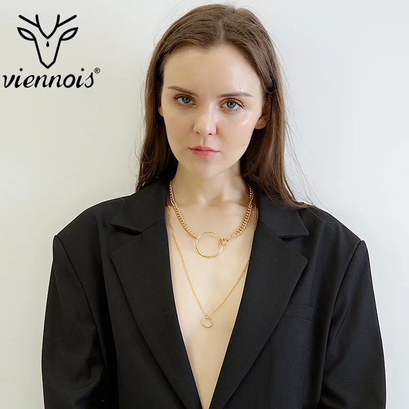 Viennois новинка преувеличенное ожерелье женское металлическое многослойное с