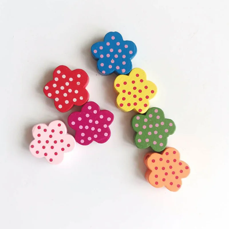 

20Pcs Mixed Polka Dot Colored Wooden Beads Children's DIY Handmade Beading Materials Loose Beads Jewelry Baby Toy Accessories
