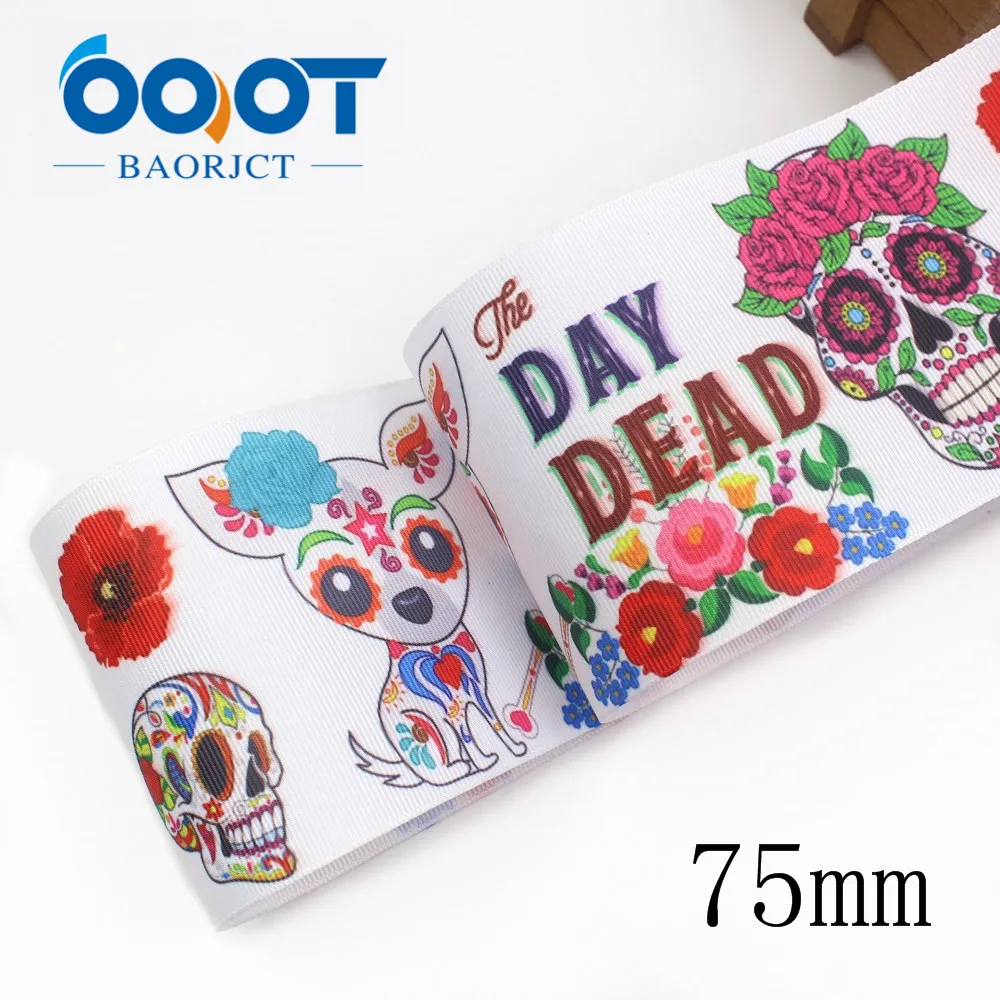 OOOT BAORJCT I 19825 1991 75 мм 10 ярдов Хэллоуин термотрансферные печатные корсажные ленты