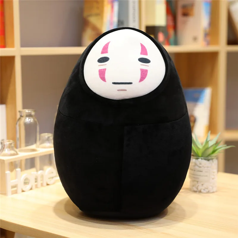 

38cm Creative Funny Spirited Away Movie Faceless Man No Face Plush Toy Ghost Kaonashi Stuffed 35cm U Shape Pillow Gifts For Girl