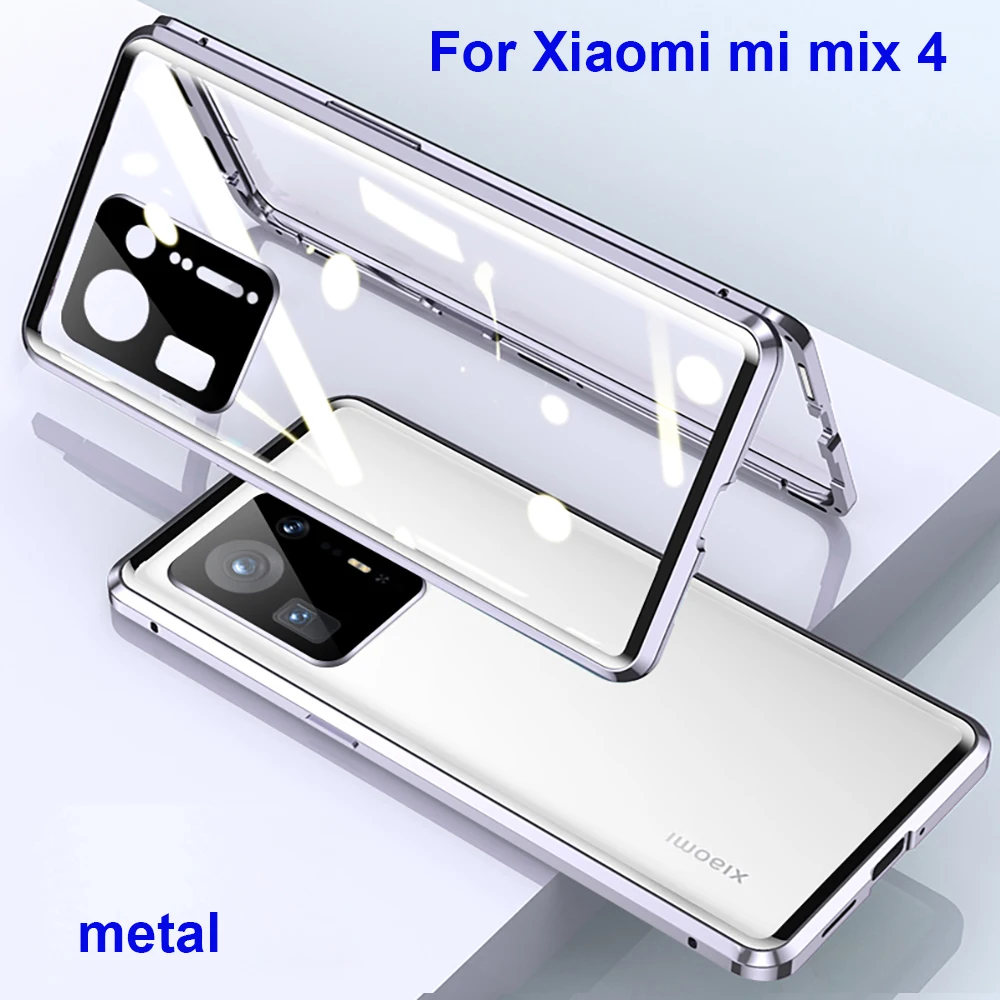 Чехол белого цвета для Xiaomi mi mix4 металлическая рамка двухсторонний чехол из