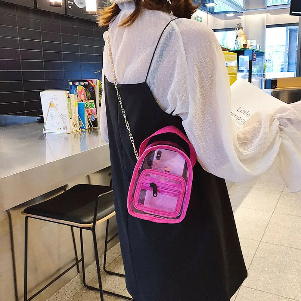 Женская прозрачная сумка для желе из ПВХ женская с цепочкой кошелек модная через