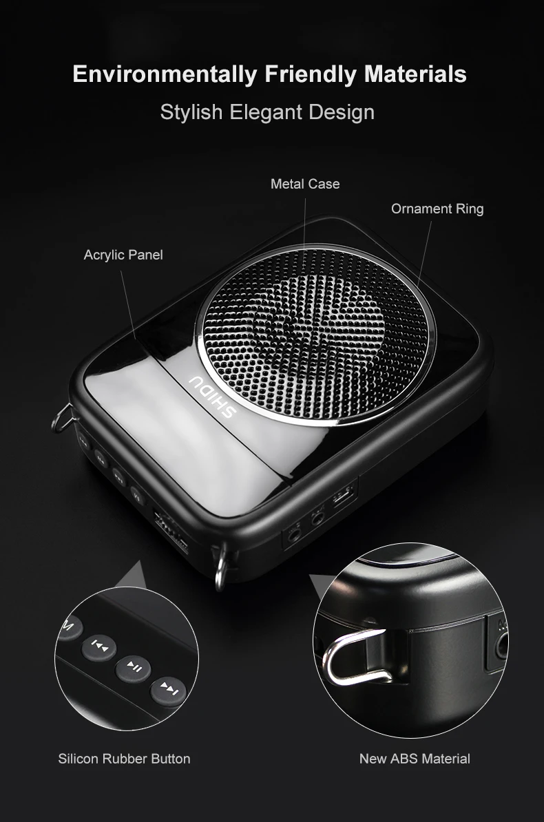 Высококачественный портативный речевой усилитель многофункциональный 15 Вт для