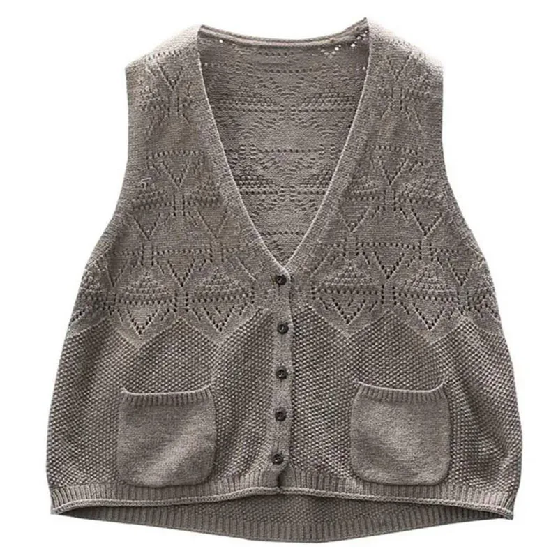 

Женский вязаный кардиган с V-образным вырезом, с двойными карманами