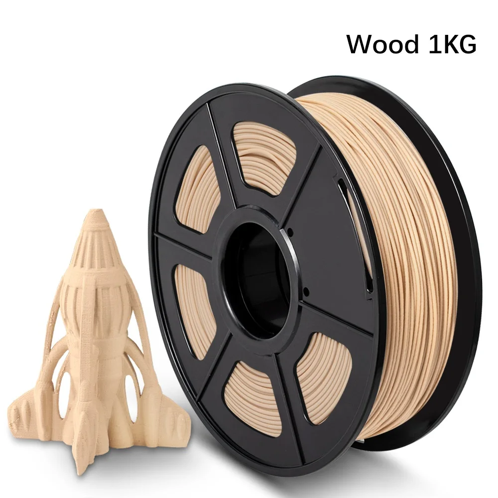 

PLA Wood 1kg 3D Printer Filament Wood Texture 1.75mm Diameter Tolerance 0.02mm No Bubble Eco-friendly Artwork Printing Material