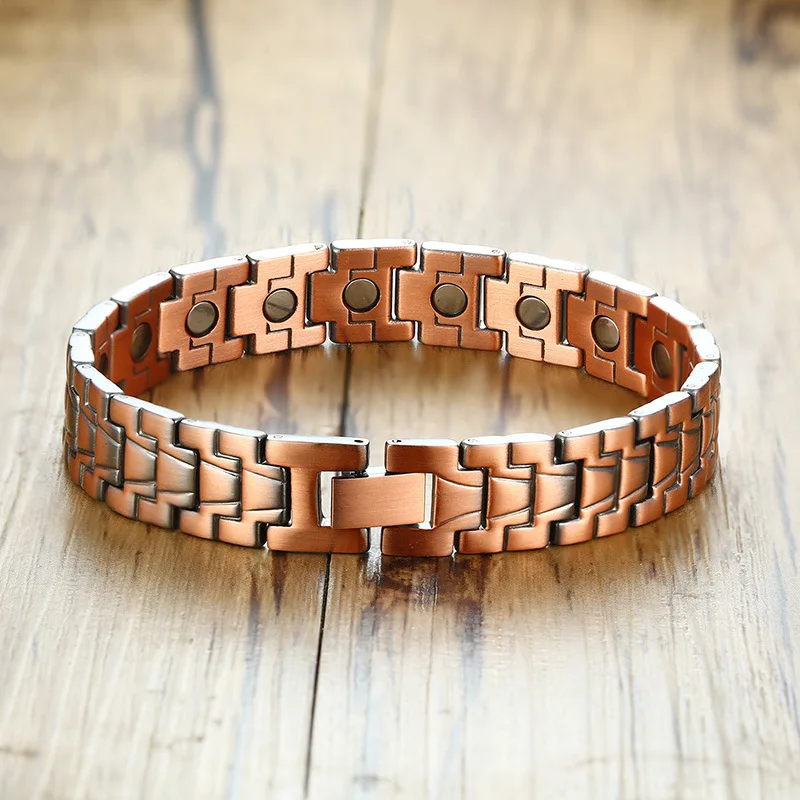 

Fashion Jewelry Men's Magnetic Healthy Red Copper Wristbands Bio Energy Health Bracelets & Bangles