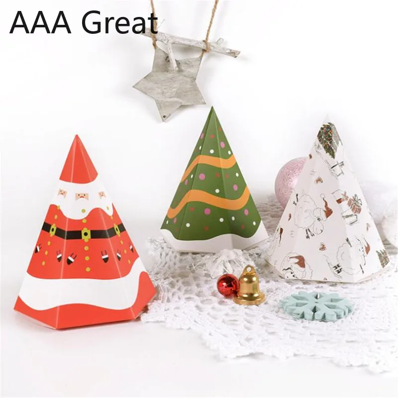 

50Pcs/Lot Kraft Paper Candy Box Wedding Favors Gift Candy Boxes Christmas Decorations Home Party Birthday Supply Chocolate Cake