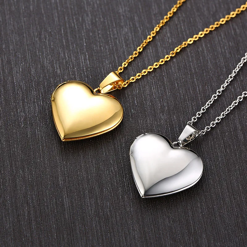 

Vnox Forever in My Heart Photo Frame Necklaces for Women Free Custom Engrave Stainless Steel Promise Keepsake Gifts Jewelry