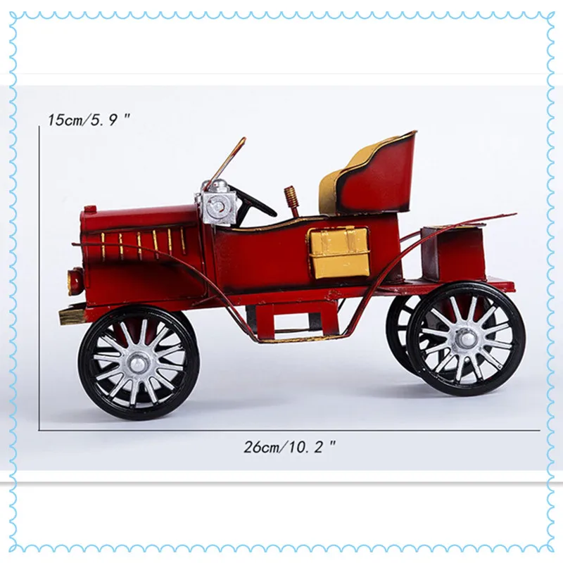 

Classical Iron Classic Car Model Decor Ornaments Retro Handmade Metal Car Figurine Craft Home Office Window Best Collection Gift